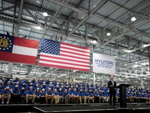 Hyundai reveals off its sleek $7.6B electrical car plant in Georgia as Trump talks tariffs