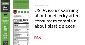 USDA components warning about purple meat jerky after consumers bitch about plastic pieces