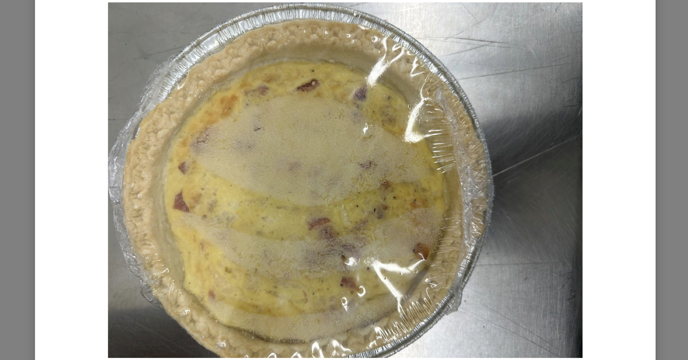 Quiche recalled thanks to lack of reinspection